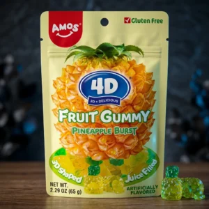 Amos Jeleuri 4D Burst Ananas 65g - Dulciuri Delicioase