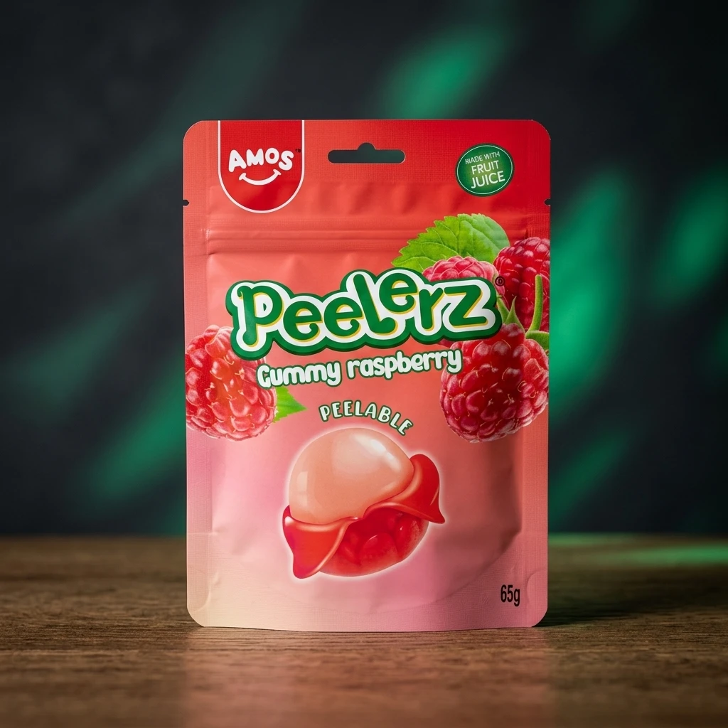 Amos Jeleuri Peelerz Zmeura 65g - Dulciuri Fructate