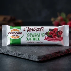 Cerbona Muesli Fără Gluten Ciocolată și Zmeură 35g