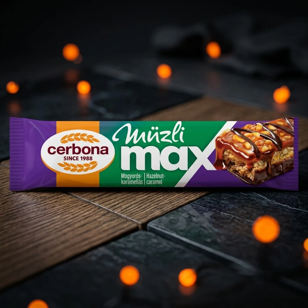 Baton Cerbona Max Alune și Caramel 30g - Gustare Nutritivă