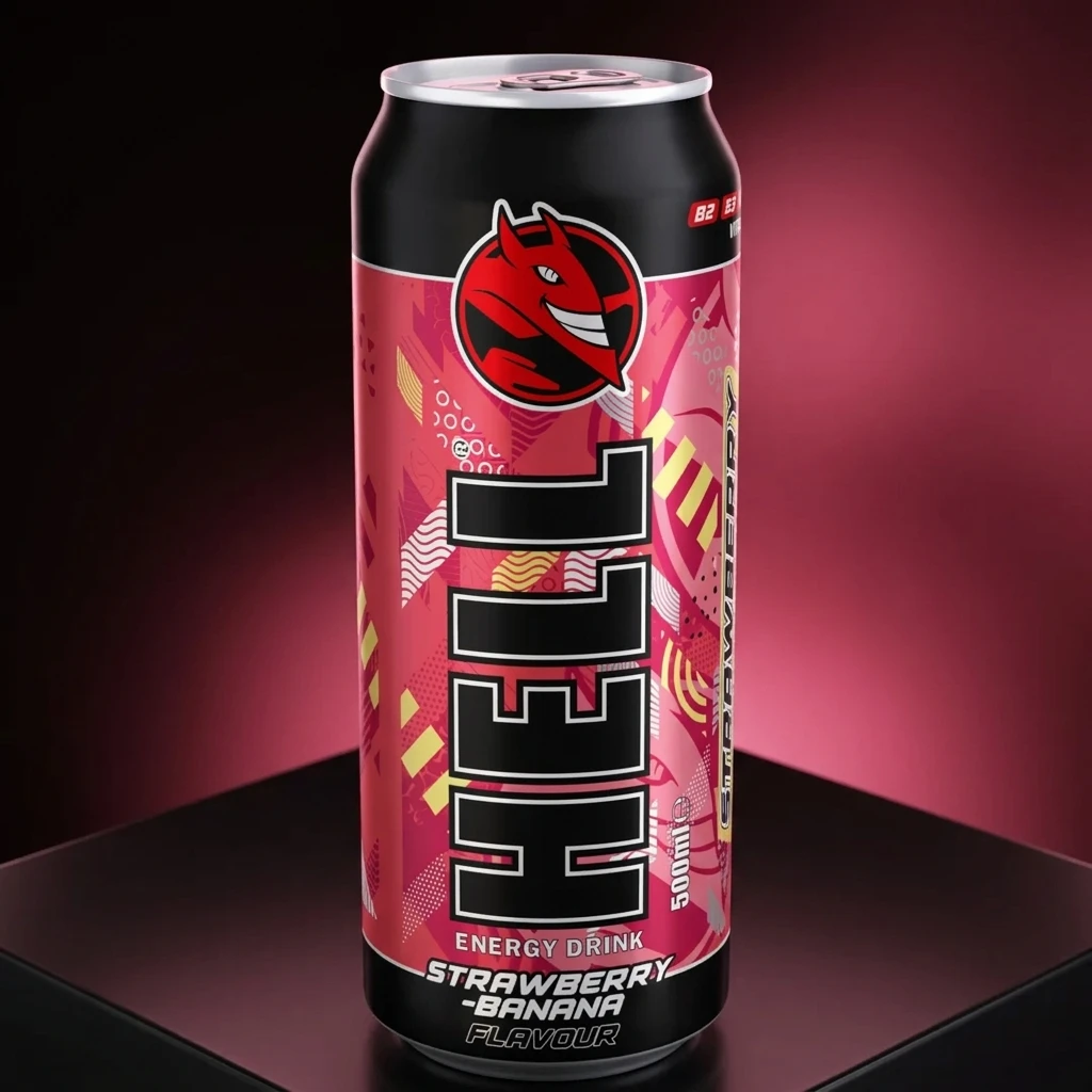 Hell Energy Strawberry Banana 0.5l - Energie Intensă