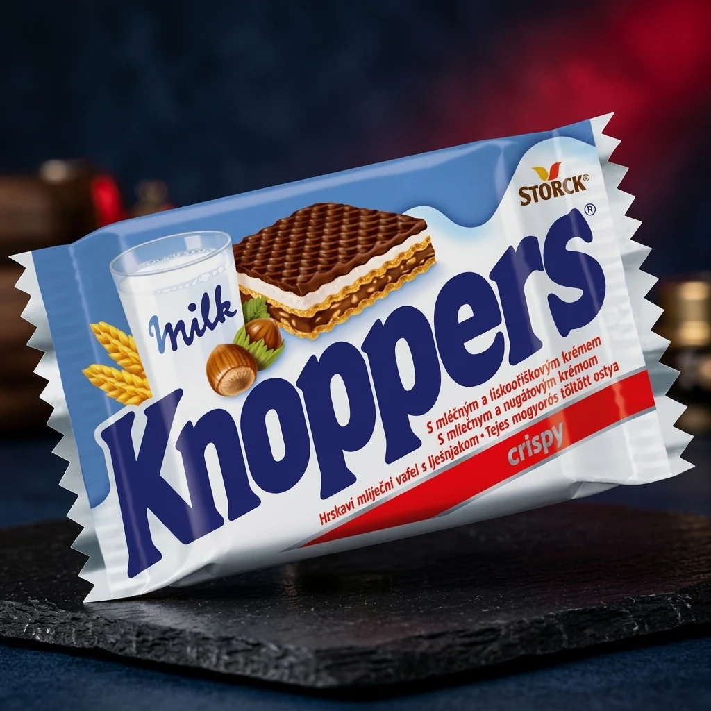 Knoppers Felie Napolitana 25g - Gustare cu Alune și Lapte