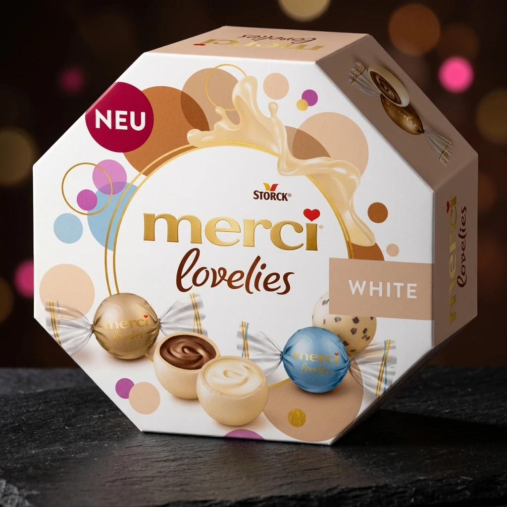 Merci Praline Lovelies White 185g - Ciocolată Albă Delici...