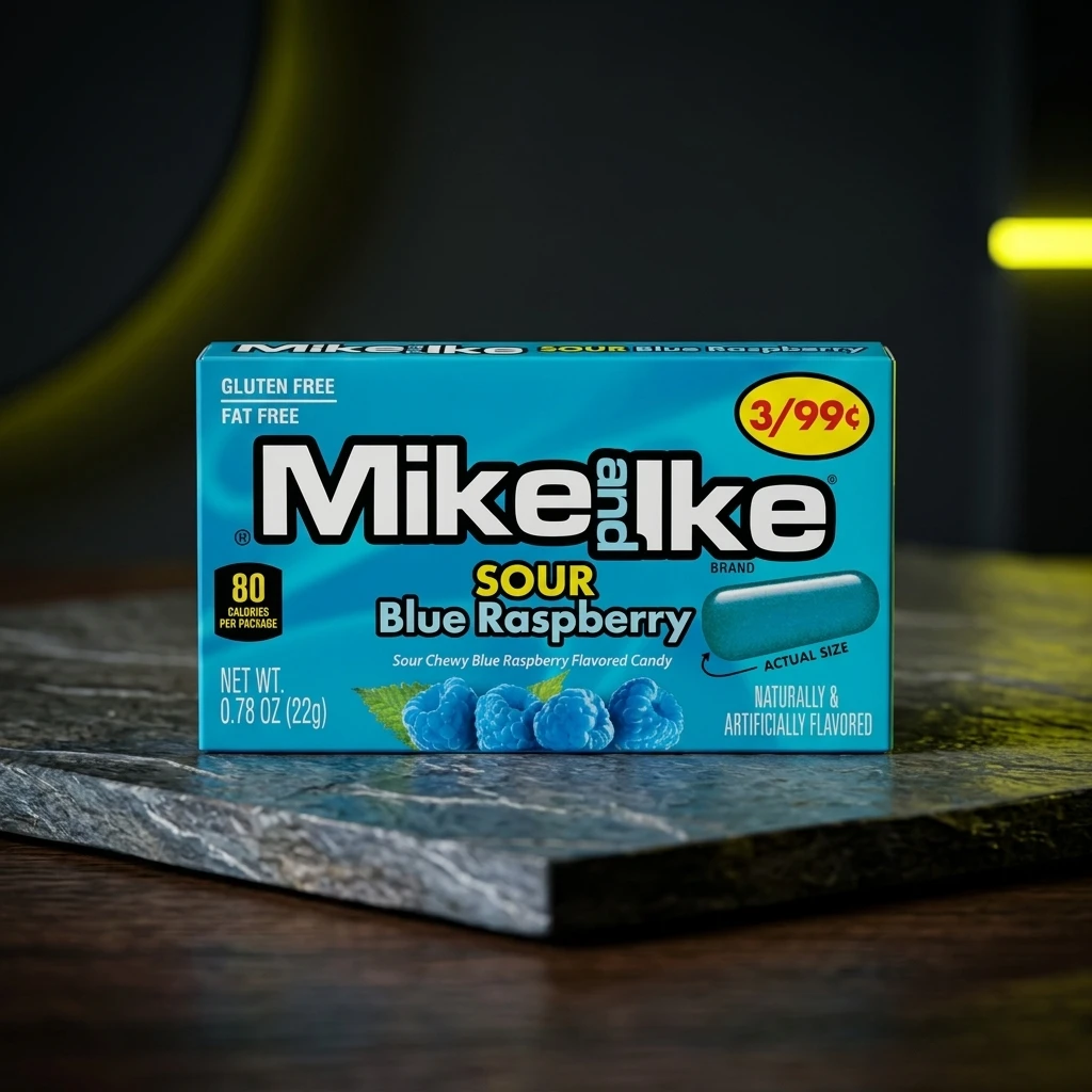 Bomboane Mike and Ike Sour Blue Raspberry 22g