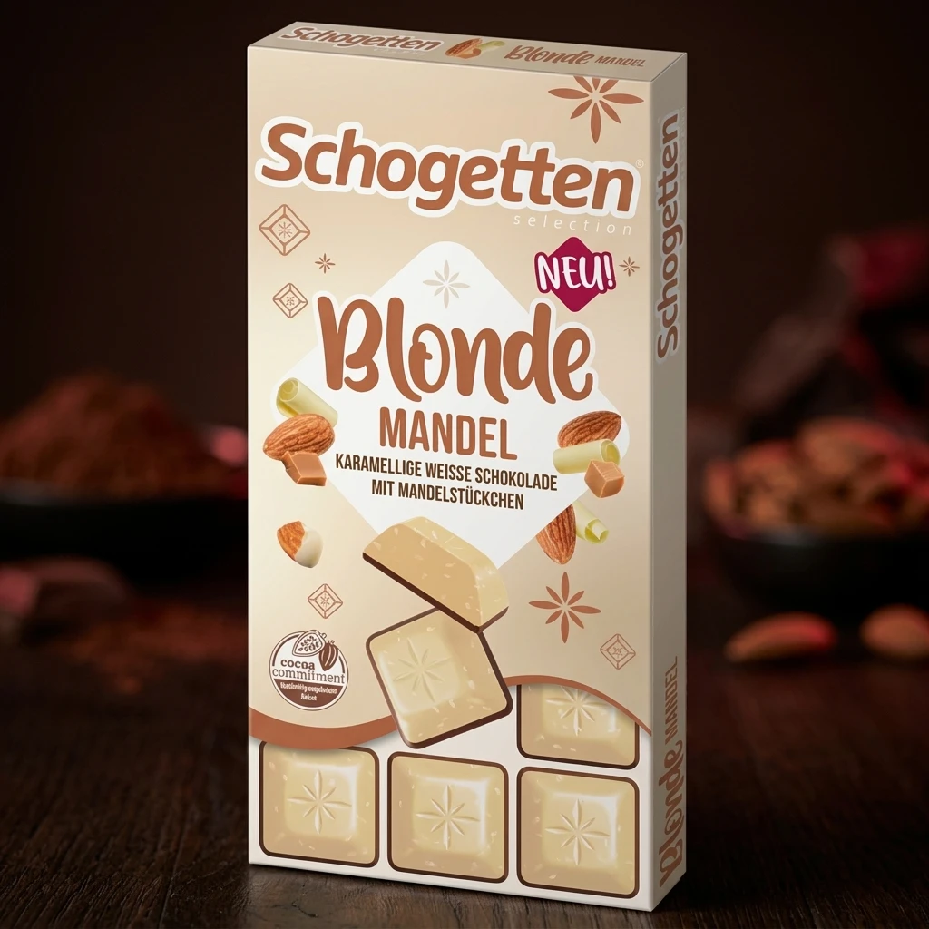 Ciocolată Schogetten Alb Caramel și Migdale 100g