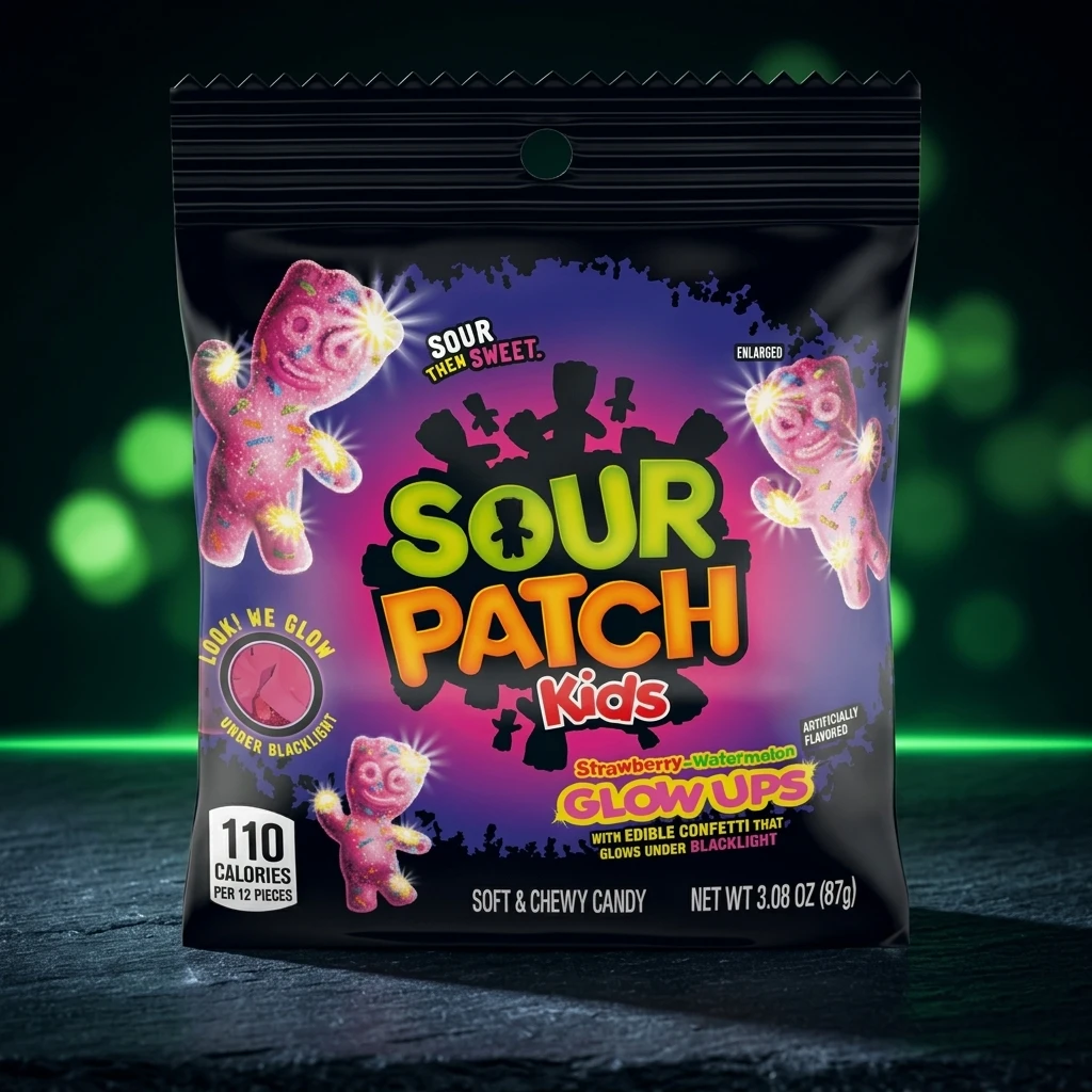 Bomboane Sour Patch Kids Glow Ups 87g - Aromă Fructe