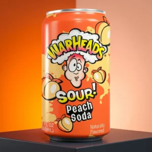 Warheads Sour Peach Soda 355ml - Băutură Acidulată
