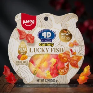 Amos Jeleuri 4D Peștișori cu Suc de Fructe 65g