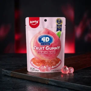 Amos Jeleuri 4D Piersică 65g - Jeleuri Fructate Delicioase