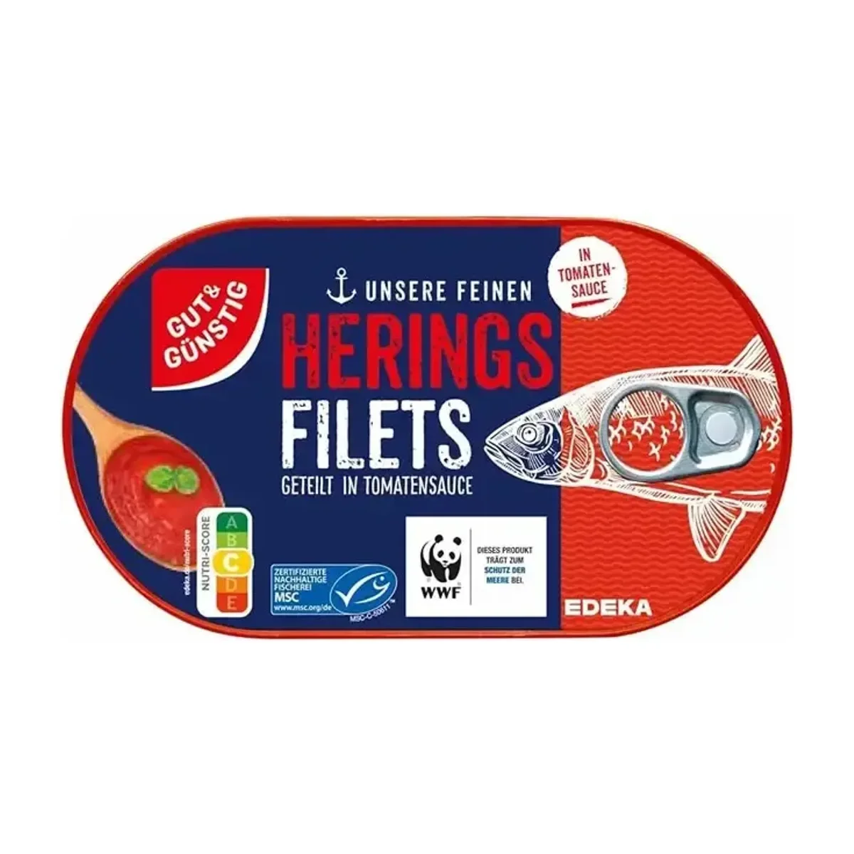 Gut & Günstig Conserve File de Hering in Sos de Rosii 200g